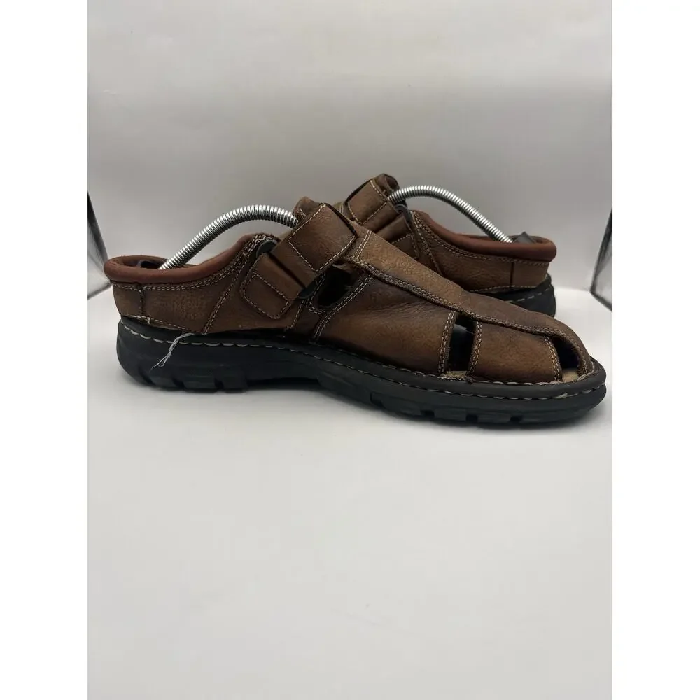 Skechers Brown Leather Fisherman Sandals Men Size 12